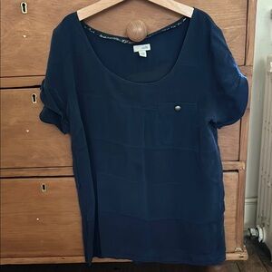 Odille Deep Blue Short Sleeve Top